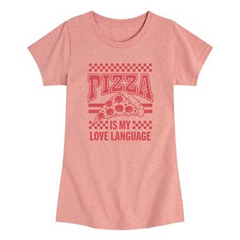 Girls 7-16 Pizza Is My Love Language Graphic Tee