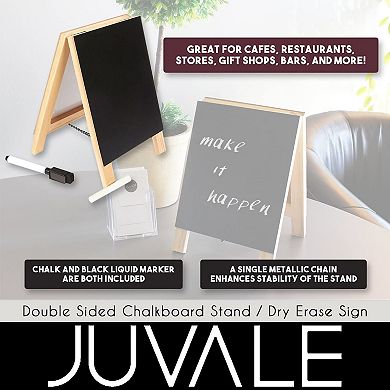 Juvale Double Sided Chalkboard Stand And Dry Erase Sign - Dual Tabletop Easel