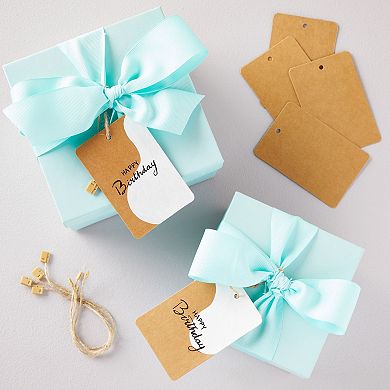 200 Pack Large Kraft Paper Gift Tags, Merchandise Tags, Brown, 2 X 4"