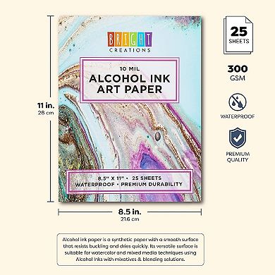 Alcohol Ink Pad Art Paper (8.5 X 11 Inches, 25 Sheets)