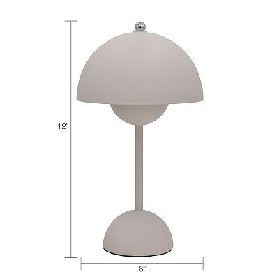 Belle Maison Cordless Mushroom Touch Lamp Gray