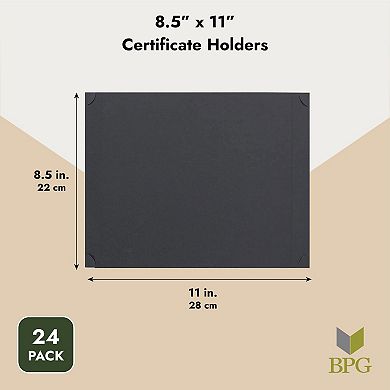 24-pack Single Sided Award Certificate Holders (fits 8.5x11, Black)