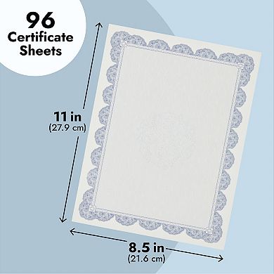 96 Sheets Printable Navy Blue Certificate Paper For Graduation Diploma, 8.5x11"