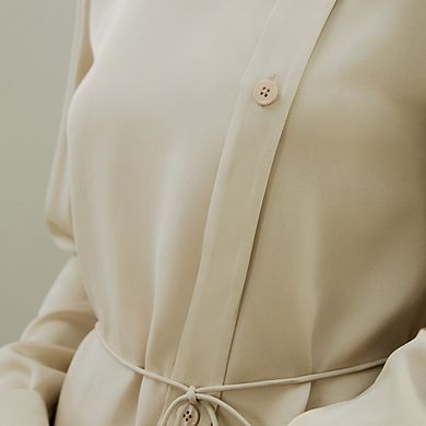 Lilysilk Asymmetrical Shirt With Waist Tie For Women