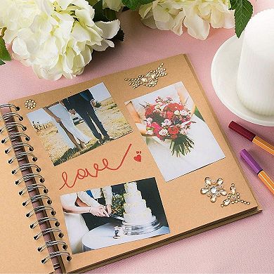 80 Pages Hardcover Kraft Scrapbook Albums, Multi-Purpose Brown Paper Notebook