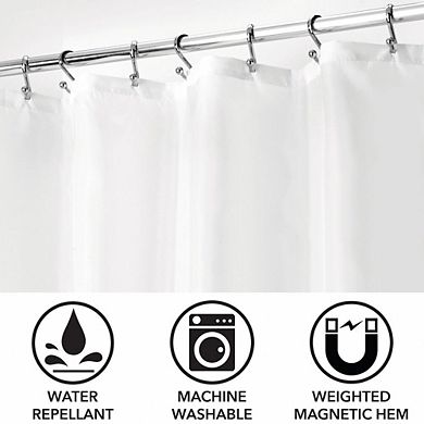 mDesign Heavy Duty Flat Weave Polyester Shower Curtain Liner