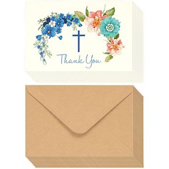 48 Pack Religious Thank You Cards, Christian Blank Notes With Envelopes, 4 X 6"
