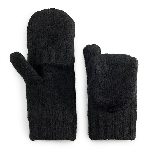 Women's Sonoma Goods For Life® Cozy Flip-Top Mittens - Black Ore