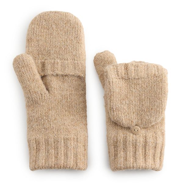 Women's Sonoma Goods For Life® Cozy Flip-Top Mittens - Tahu Tan