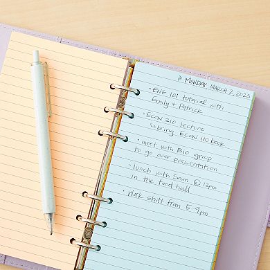 Lined Binder Paper, A6 Refill 6 Hole Punch Paper (6 Colors, 240 Sheets)