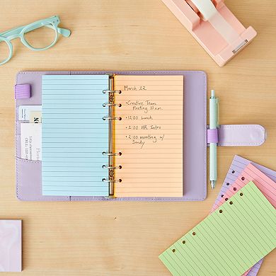 Lined Binder Paper, A6 Refill 6 Hole Punch Paper (6 Colors, 240 Sheets)
