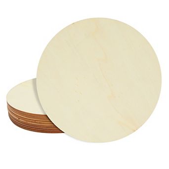 10 Pack 8 Inch Unfinished Wood Circles For Crafts, Engraving, Round Wooden Discs