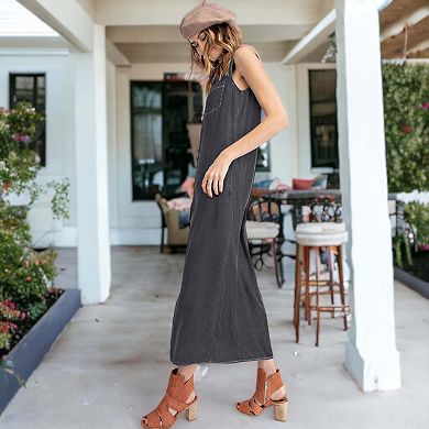 Women's Classic Button-down Collar Denim Shirt Dress