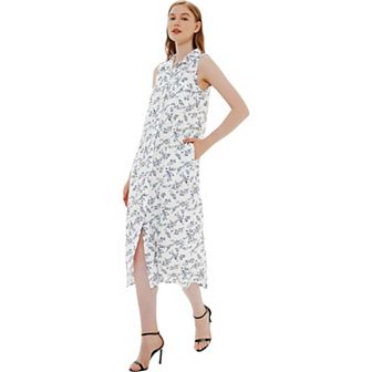 Women's Classic Button-down Collar Denim Shirt Dress
