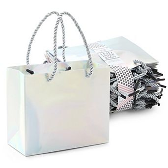 24 Pack Mini Gift Bags With Handles, Small Reusable Metallic Paper Bag 6x5 X2.5"