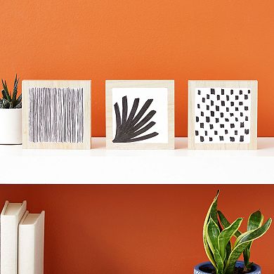 Unfinished MDF Wood Blocks for Crafts, Wooden Square Blocks for DIY (4 Pack)