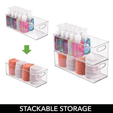 mDesign Linus 16" x 6" x 5" Plastic Storage and Toiletry Organizer for Bathroom - 8 Pack