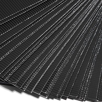 48x Corrugated Cardboard Paper Sheets For Diy Crafts Party Decor Black 8.5 X 11"