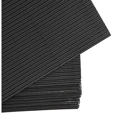 48x Corrugated Cardboard Paper Sheets For Diy Crafts Party Decor Black 8.5 X 11"