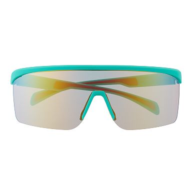 Men's Cali Blue Shield With Red Mirror Lens Sunglasses