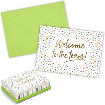 36 Pack Welcome Cards With Envelopes For New Employees, Confetti Design, 5x7 In