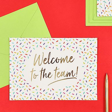 36 Pack Welcome Cards With Envelopes For New Employees, Confetti Design, 5x7 In