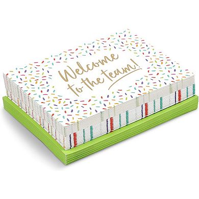 36 Pack Welcome Cards With Envelopes For New Employees, Confetti Design, 5x7 In