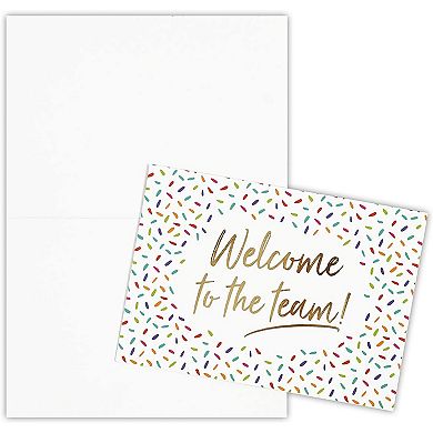 36 Pack Welcome Cards With Envelopes For New Employees, Confetti Design, 5x7 In