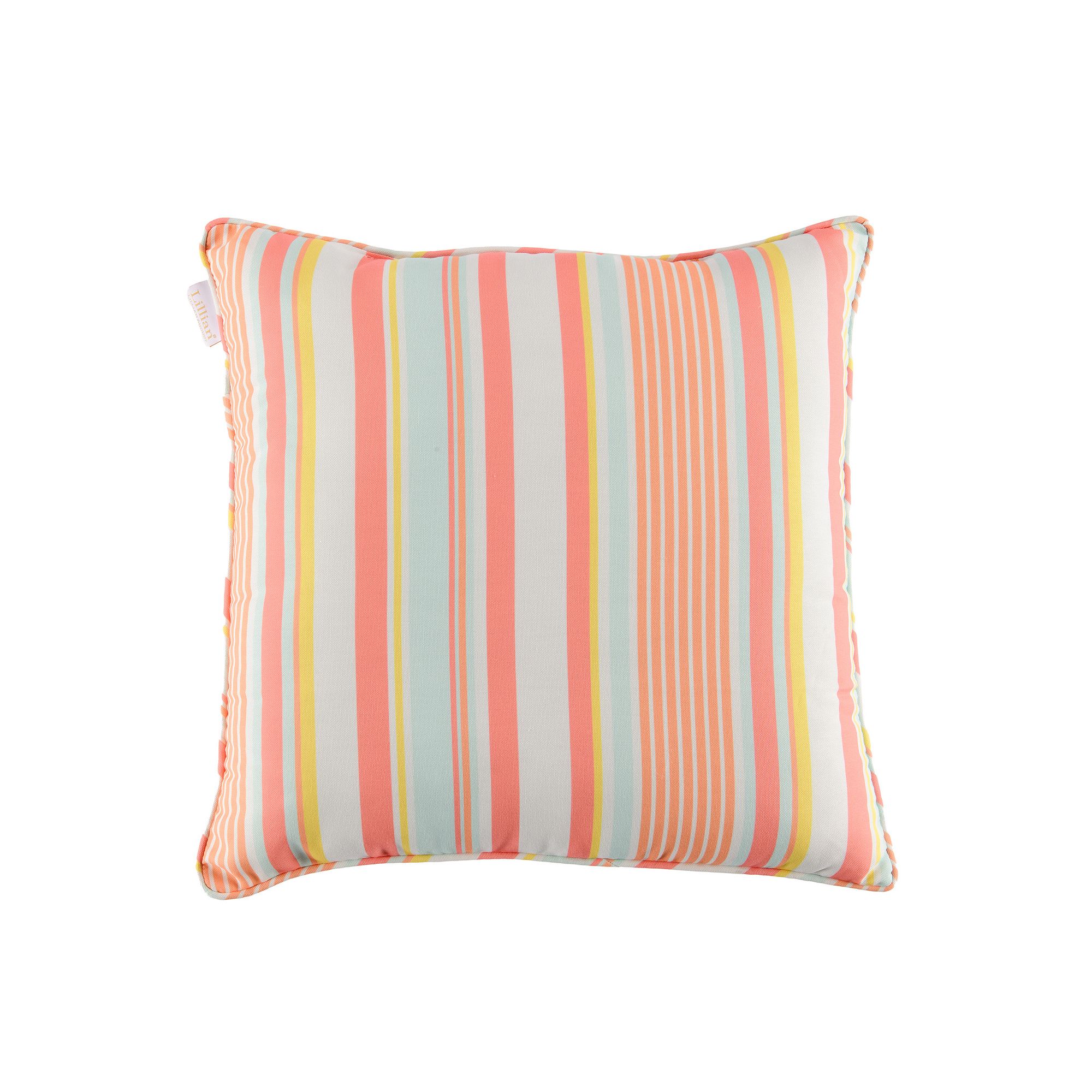 Lillian Outdoor 20 in. x 20 in. Throw Pillow, Beach Stripe Pink