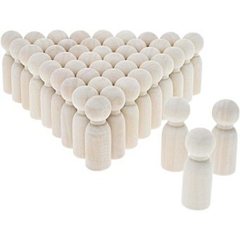 50 pc Unfinished Wooden Peg Doll Bodies Figures For Painting Diy Art Craft 1.8"
