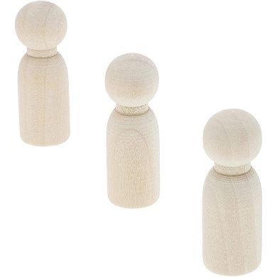 50 Pcs Unfinished Wooden Peg Doll Bodies Figures For Painting Diy Art Craft 1.8"