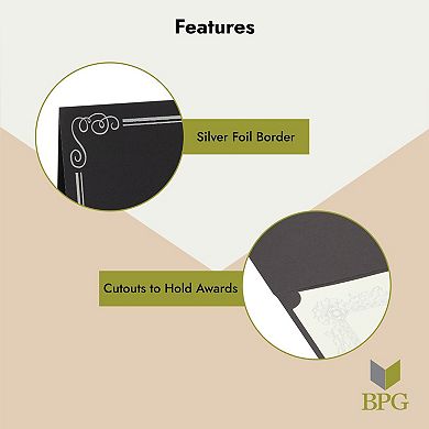 12 Pack Black Certificate Holders For Diploma, Achievements (11.2 X 8.8 In)