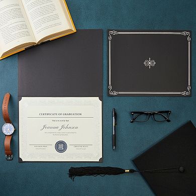 12 Pack Black Certificate Holders For Diploma, Achievements (11.2 X 8.8 In)
