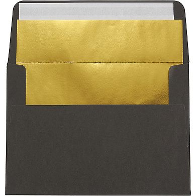 50-pack Black A7 Gold Foil Lined Greeting Banquets Luxury Invitation Envelopes