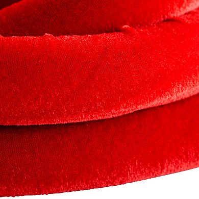 2 Pack Red Velvet Stanchion Rope With Silver Chrome Plated Hooks, 5 Feet