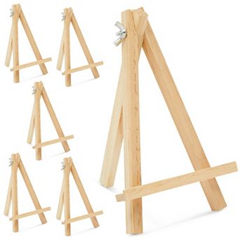 6-pack Mini Wooden Easel Stands, Place Card Holders For Table Top Display, 7 in