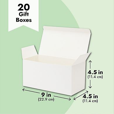 20 Pack Small White Gift Boxes With Lids For Wrapping, 9 X 4.5"