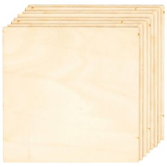 8 Pack Unfinished 8x8 Wood Squares For Diy Crafts, 1/8 Inch Plywood