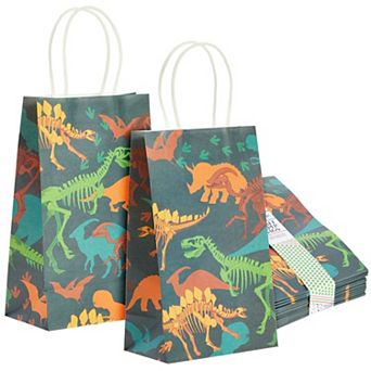 24 Pack Dinosaur Gift Bag With Handles For Birthday Favors, Goodies, 5.3x9x3.2"