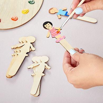 150 Pcs People Craft Sticks 5.3" Jumbo People Shaped Craft