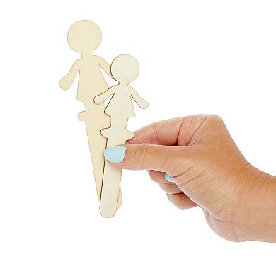 100 Pack People Shaped Craft Sticks, Wooden Popsicle Sticks For Diy Projects