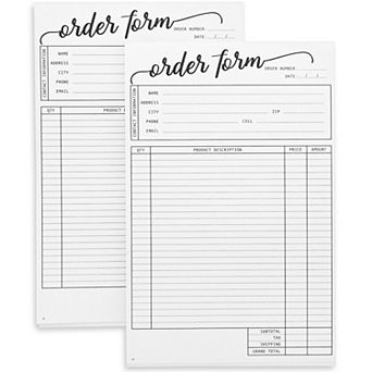 2 Pack Invoice Purchase Order Form Pads, Small Business Supplies, 5.5 X 8.5 In