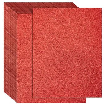 24 Sheets Red Glitter Cardstock Diy Crafts, Scrapbooking, 280gsm, 8.5 X 11 in