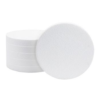 6 Pack Round Foam Circles For Crafts, White Discs For Diy Projects, 8 X 8 X 1 in