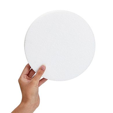 6 Pack Round Foam Circles For Crafts, White Discs For Diy Projects, 8 X 8 X 1 In