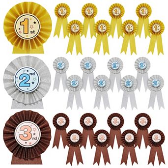 24-pack 1st, 2nd, And 3rd Place Award Ribbons, Gold, Silver, Bronze