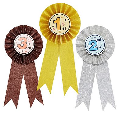 24-pack 1st, 2nd, And 3rd Place Award Ribbons, Gold, Silver, Bronze