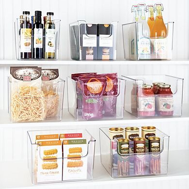 mDesign Plastic Food Storage Organizer Bin for Kitchen, 4 Pack - Clear