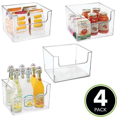 mDesign Plastic Food Storage Organizer Bin for Kitchen, 4 Pack - Clear