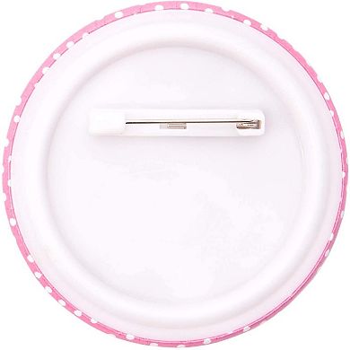 24x Breast Cancer Awareness Button Pink Ribbon Round Pin Pinback 6 Design, 2.25"